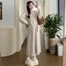 Autumn New Korean Fashion 2-Piece Set Hooded Maternity Dress_ecoleips.com