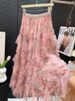 K Heavy Industry Splicing Printed Mesh Cake Skirt Half Skirt Women's New Floral Puff Long Skirt_ecoleips.com