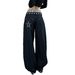 Retro Star Splicing Wide-leg Jeans Pants Women's Spring New High-waisted Loose Floor Pants_ecoleips.com