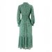 Modest Abaya Dress Elegant High-Neck Wrap Dress With Abstract Print – Polyester Blend A-Line Midi Dress (S-XXL), Modest Workwear_ecoleips.com