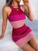 Real Shot Of 2026 Spring/summer European American Fashion Gradient Color Crop Top And Bodycon Skirt Set,_ecoleips.com