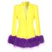 Women's Clothing New Spring And Autumnsuit Jacket With Detachable Feathers Fashionable Women's Suit Tops_ecoleips.com