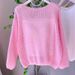 K New Arrival Soft And Sweet Laced Knit Top Women's One Shoulder Long Sleeve Lightweight Wrap Shrug. No Necklaces Or Other Accessories_ecoleips.com