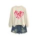 Independent Site Casual Fashion Versatile Elegant Women's Heart-shaped Valentine's Day New Round-neck_ecoleips.com