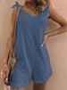 Women's Clothing Women's Sleeveless Jumpsuits Loose Fitting Overalls With Bamboo Jointed Cotton And Linen Pockets_ecoleips.com