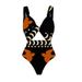 Women's Clothing Swimsuits Deep V Hollow Pattern Ethnic Style One Piece Swimsuit Suits_ecoleips.com