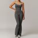 Women’s Clothing Back Yoga Jumpsuit Pleated Flared Running Sports Fitness Flared Jumpsuit_ecoleips.com