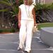 Women's Clothing Solid Color Round Neck Sleeveless Top And Pants Set_ecoleips.com