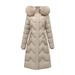 Women's Plus Size Long Puffer Coat Wth Detachable Faux Fur Hood, Winter Warm Thickened Down Alternative Jacket, Oversized Casual Outerwear For Women_ecoleips.com