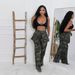 Women's Clothing Fashion Camouflage Multi Pocket Zipper Loose Overalls_ecoleips.com