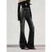 In-stock Foreign Trade Cross-border Vintage Rhinestone Flared Jeans For Women, 2026 New Model, High-waisted, Stretchy,_ecoleips.com