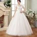 New Korean Style plus Size Princess Wedding Dress Lace Floor Length Slimming Bridesmaid Gown Export Quality_ecoleips.com