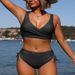 Women's Clothing Swimsuit split bikini solid color hot style high waist swimsuit sexy biki_ecoleips.com