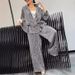 Women's Leopard Print Lounge Set Long Sleeve Notch Collar Top Drawstring Waist Pants Casual Outfit for Fall Winter_ecoleips.com