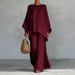 Women's Linen-Blend Relaxed Shirt Wide-Leg Pants Set Breathable Comfort Casual Loose-Fit Summer Outfit_ecoleips.com