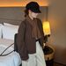 girl 2025 Korean Style Autumn Winter New Matching Scarf Women's Short Top Coat Round Neck Jacket Cotton Clothing_ecoleips.com