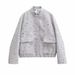 Sequin-Trimmed Stand Collar Jacket – Trendy 3-Color Disco Glam Outerwear For Women (White/Black/Gold, XS-L) | Versatile Streetwear & Party Wear_ecoleips.com