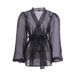 Aria Basics Aria Basics 2025 Spring Summer European And American Sexy Black Sheer Mesh Shirt Jacket For Women Niche Long Sleeve Blouse Layered_ecoleips.com