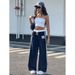 Women's Clothing High Waist Casual Pants Women's Spring And Autumn New Loose Straight Floor Length Pants Bar Splicing Sports Sweatpants Trend_ecoleips.com