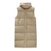 Knee-Length Puffer Vest – Oversized Quilted Gilet With Hood (4 Sizes, Lightweight & Stylish)_ecoleips.com