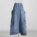 Denim For Women 2025 Spring New Ins Style High Waist Slimming A-line Niche Design Frayed Hem Fishtail Skirt_ecoleips.com