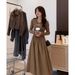 French-style Patchwork Two-piece For Women, Spring Season, Elegant And Slimming, Hepburn-inspired Niche Design Long_ecoleips.com