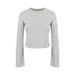 WG122 European And American New Spring Short Style Bell Long Sleeve Round Neck Simple T-shirt_ecoleips.com