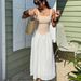 Women's Plaid Patchwork Dress Sleeveless French Summer Style Yellow White Embroidery New Cross Border_ecoleips.com