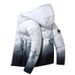 Couple's Gradient Puffer Jacket – Short Winter Coat With 50% Duck Down, Zip Hoodie, Black/White, Sizes S-3xl_ecoleips.com