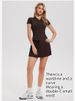 Tennis Suit Women's Summer Henry Collar Short-sleeved Top A-shaped Pleated Short Skirt Anti-light Sports Suit_ecoleips.com