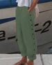 Women's Clothing Women's Stylish Simple Casual Pants Elastic Waist Button Style Fashion Bottoms For Formal & Casual For Women_ecoleips.com
