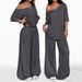 Women's Wide-Leg Pants Set Comfortable Casual Two-Piece Outfit for Daily Wear Flowy Chiffon Trousers Multiple Colors Available_ecoleips.com