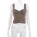 Summer New Style Women's Solid Color Square Neck Suspender Vest Top T-Shirt Backless Pleated European American Cross Border Clothing_ecoleips.com