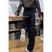 Black Fleece-Lined Wide-Leg Jeans Women, New Autumn And Winter Style, Petite Floor-Length Pants, Slimming Straight-Leg_ecoleips.com