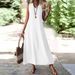 Women's Clothing Summer Women's Sleeveless V Neck Long Dress Style Elegant Back Zipper Clothing For Formal & Casual For Women_ecoleips.com