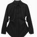 Women's Slim Fit Long Sleeved Shirt Solid Color Fitted Waist Unique Design mid Length Spring/Summer New Style_ecoleips.com