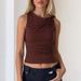 European And American Best-Selling Women's Clothing 2025 Winter New Fashion Slim Fit Twist Knot Solid Color Sleeveless_ecoleips.com