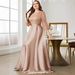 Women’s Clothing Round Neck Long Sleeve Sequined Satin Long Swing Dress Evening Dress Prom Dress Party Dress_ecoleips.com