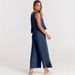 Women's Clothing Summer Casual Suit American Style Sleeveless Pleated Vest Wide Leg Cropped Pants Set_ecoleips.com