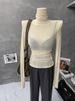 Women's Thin Basic Turtleneck Long Sleeve T-Shirt Solid Color Fitted Inner Layer Top Slightly Sheer for Autumn_ecoleips.com