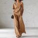 2026 Spring/Summer Off-Shoulder Fashion Top And Wide Leg Pants Set for Women Casual Independent Websites European And American Style_ecoleips.com