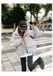 Women's Oversized Color-Block Puffer Jacket Korean Streetwear Style Short Coat Winter Fashion Outerwear_ecoleips.com