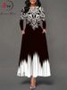 Spring Autumn Boho Long Dresses Women Elegant Long Sleeve Casual Floral Print Beach Party Maxi Dress_ecoleips.com