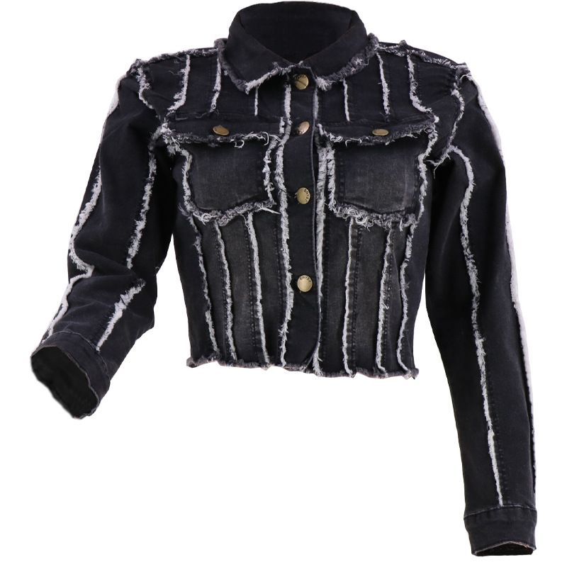 Women’s Clothing new autumn style temperament women's cotton long sleeved lapel slim fit ladies denim jacket_ecoleips.com