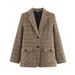 Wholesale 2025 Autumn New European And American Style Women's Houndstooth Pattern Blazer 5085_ecoleips.com