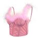 Women's Clothing Feathers Super Fairy Fish Bone Top Shaping Waist Slimming Large Backless Feather Sling_ecoleips.com