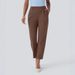 Women's Clothing Women's High Waist Side Pocket Nine Point Pants Business Casual Yoga Pants_ecoleips.com
