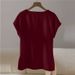Women's Bow Tie Short Sleeve T-Shirt - Solid Color Loose Fit Blouse For Casual Style_ecoleips.com