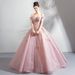 Colorful Tulle Evening Pink Flowers Bride 2026 New Toast Dress Stage Performance Art Exam Wedding Gown_ecoleips.com