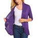Women's Solid Color Knit Cardigan Slim Fit Open Front Cover-Up White Wine Red Navy Lightweight Polyester Blend for Spring And Fall_ecoleips.com